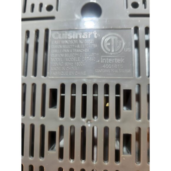 Cuisinart 4-Slice Custom Select Toaster Stainless Steel Model CPT-640 - Picture 4 of 5